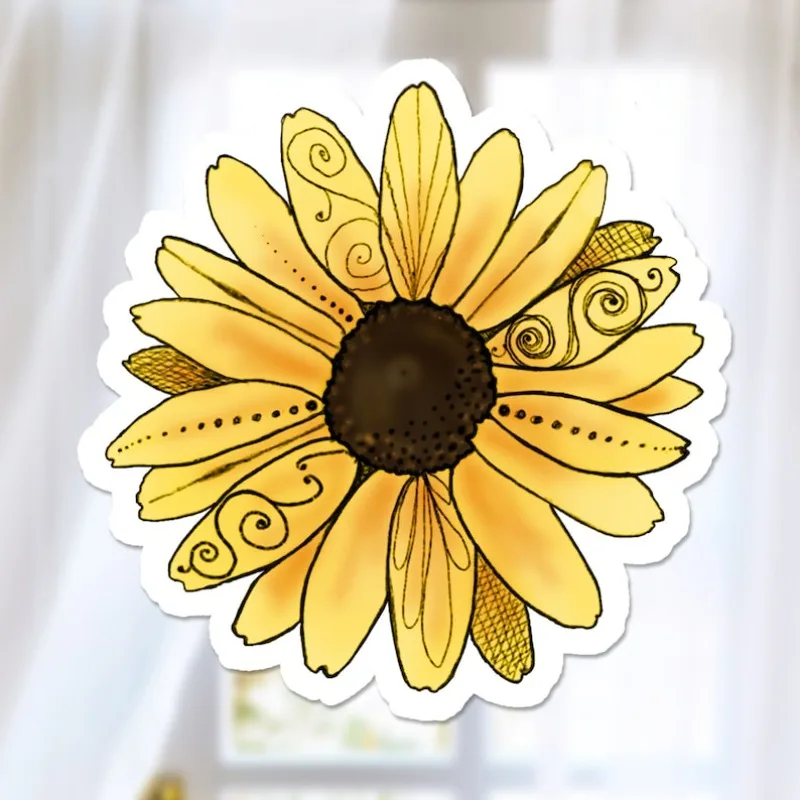 Black eyed Su Hua watercolor sticker - suitable for laptops and laptop decorations, the perfect gift for nature enthusiasts