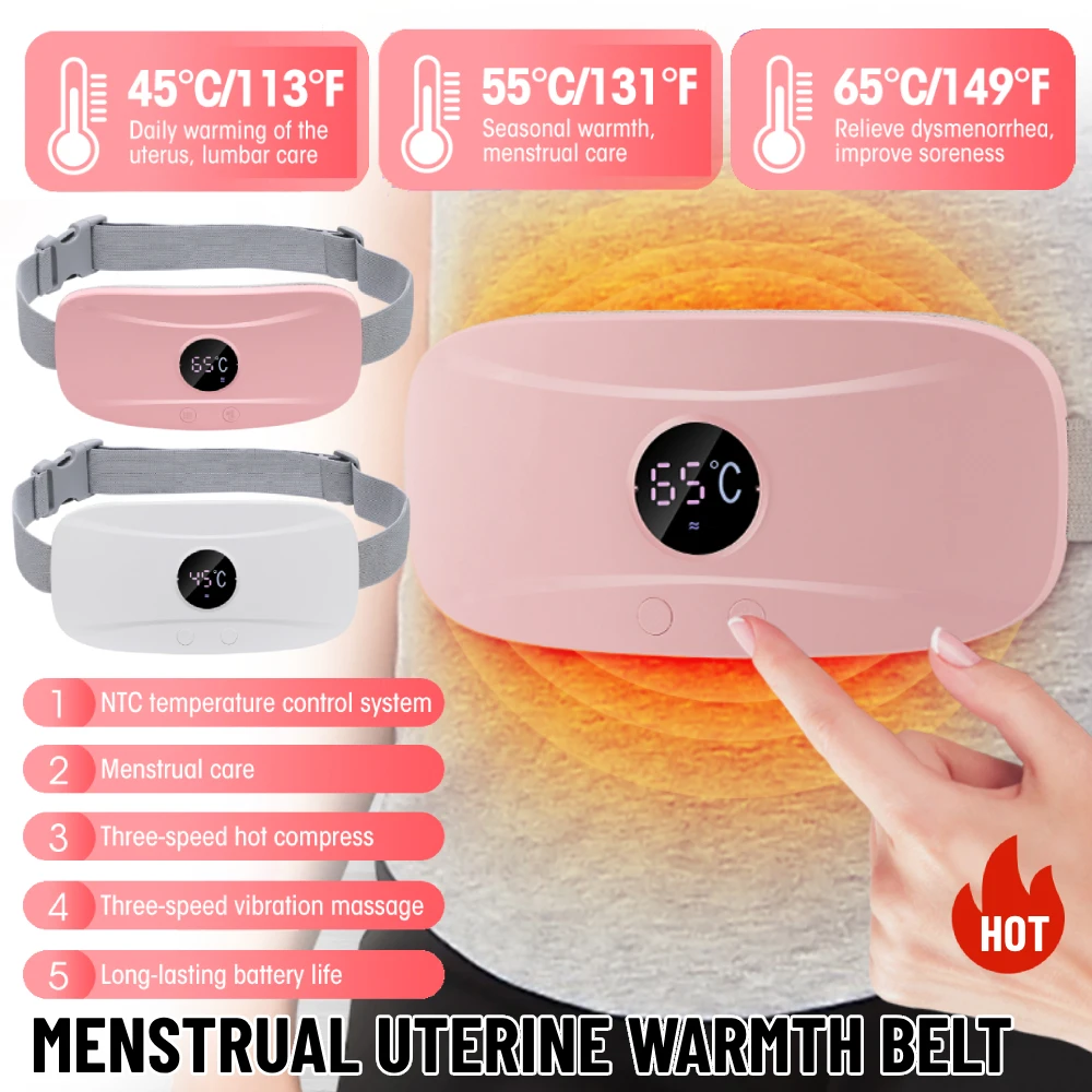 

USB Menstrual Uterine Warmth Belt Female Abdominal 3-Speed Electric Heating Pad Vibration Abdominal And Lumbar Massager massage