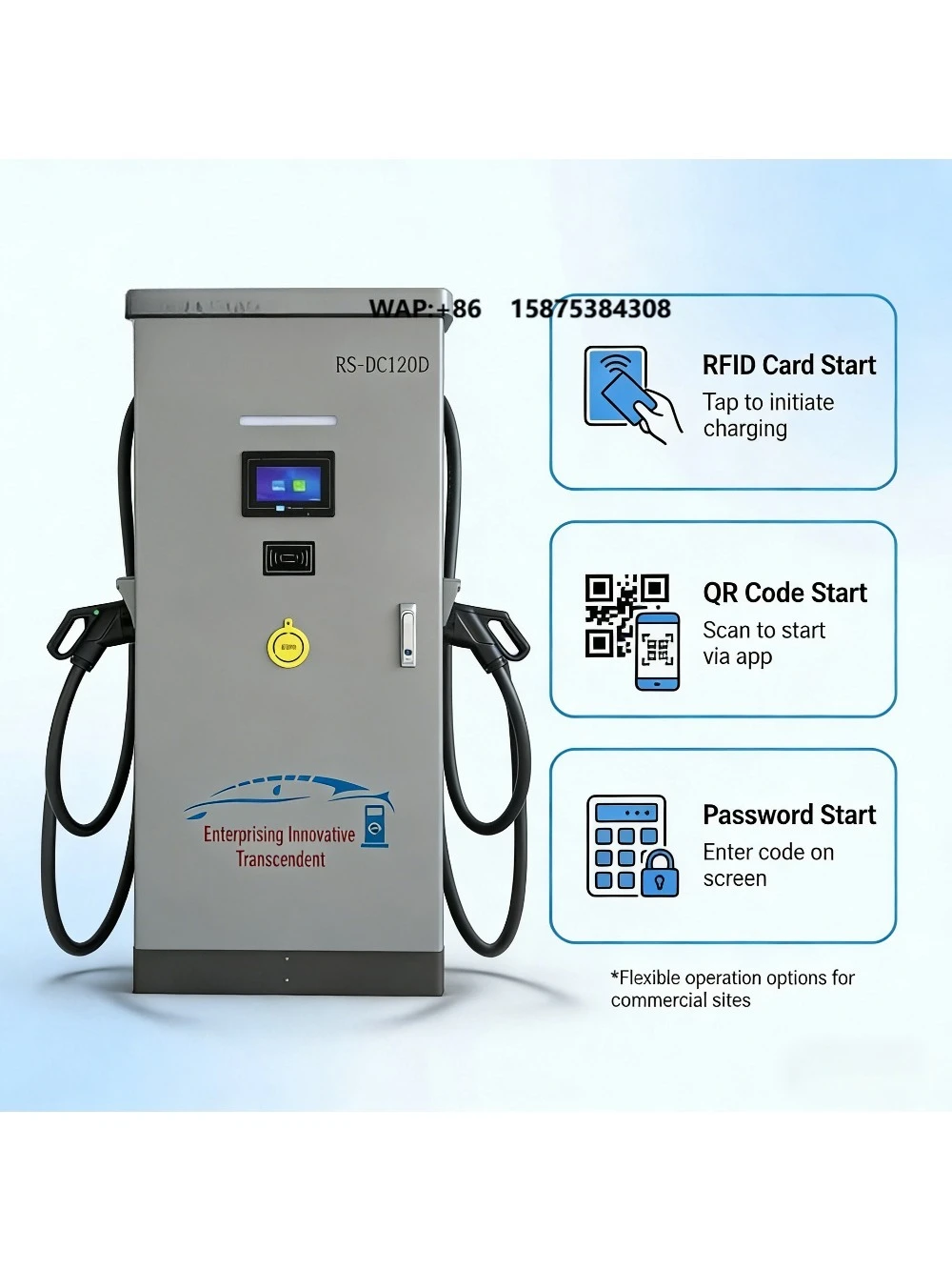 60kW-160kW DC Fast EV Charger Dual  Electric Vehicle Charging Station OCPP 4G WIFI Commercial EV Charger