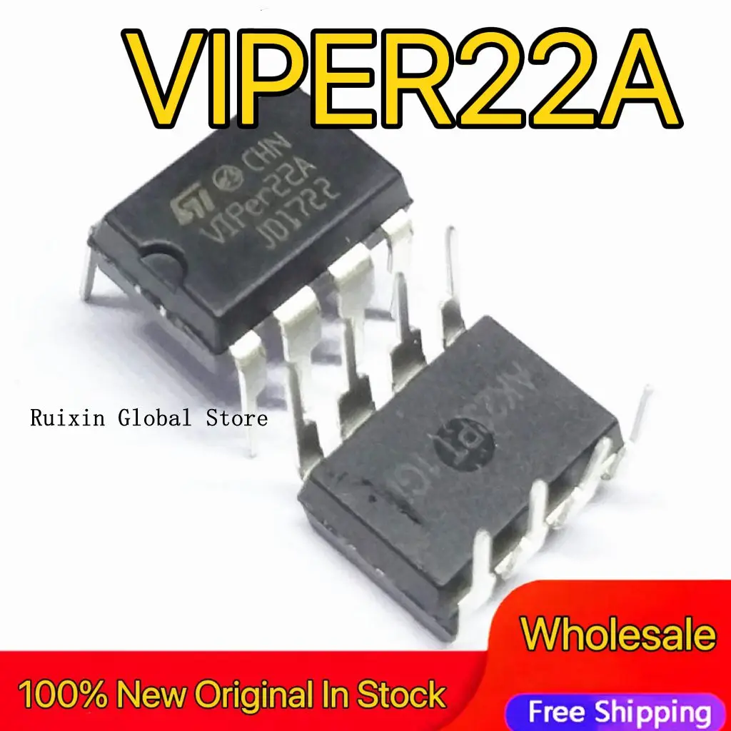 【5PCS】Brand new original VIPER22A AC/DC converter VIPer22A inline DIP8 VIPER12A