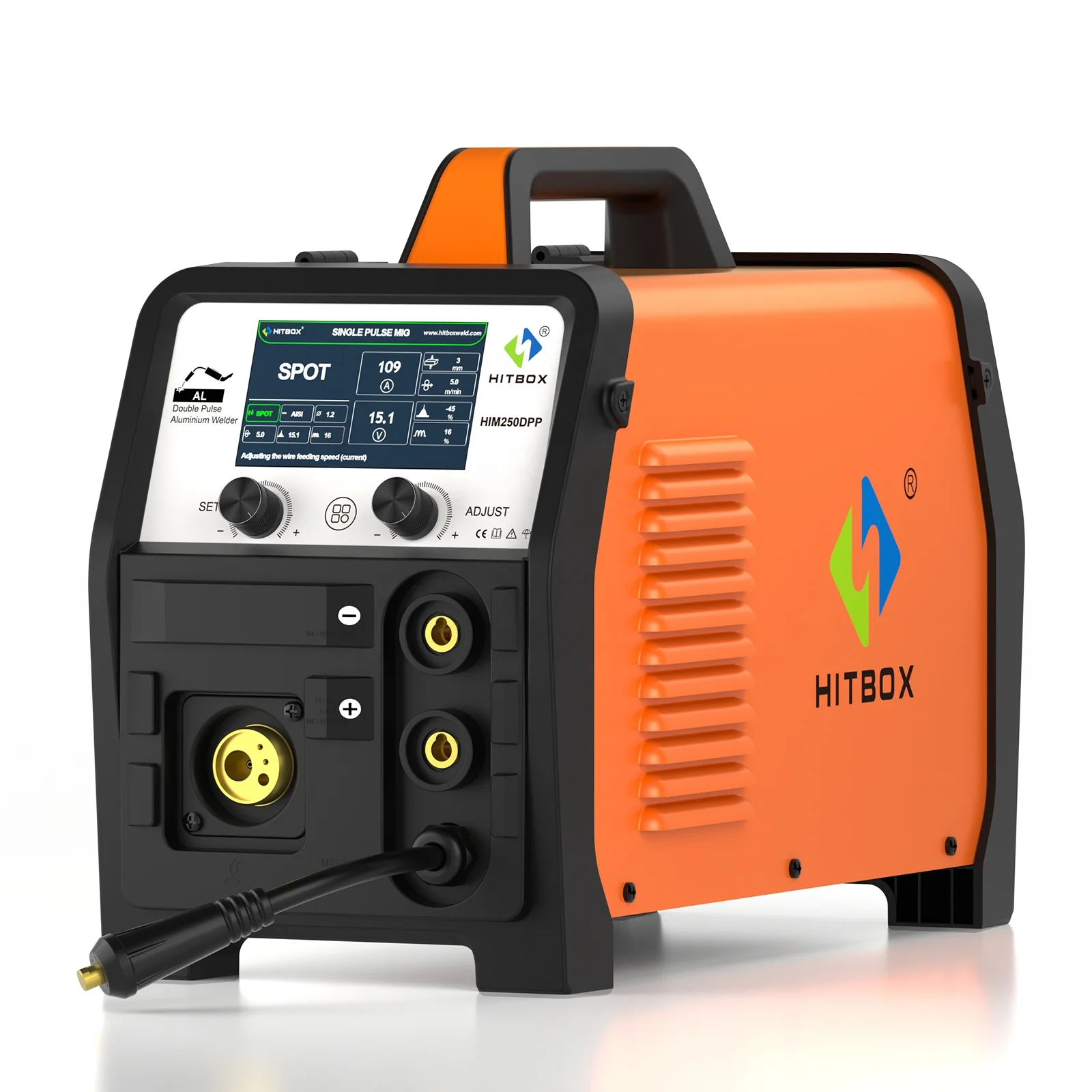 HITBOX HIM250DPP Dual Pulse Aluminum Welder | 200A Digital Inverter, Professional Multi-Process Model