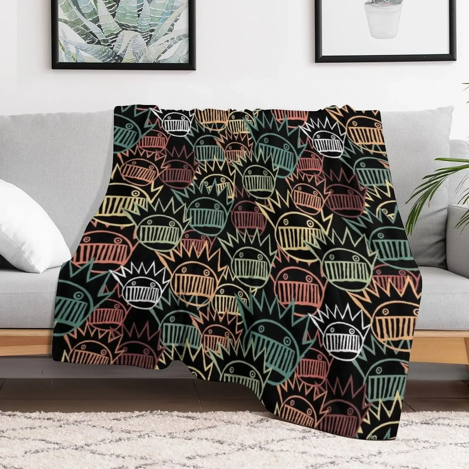 Boognish pattern Throw Blanket Stylish Decor Blanket Gift for Friends Roommate