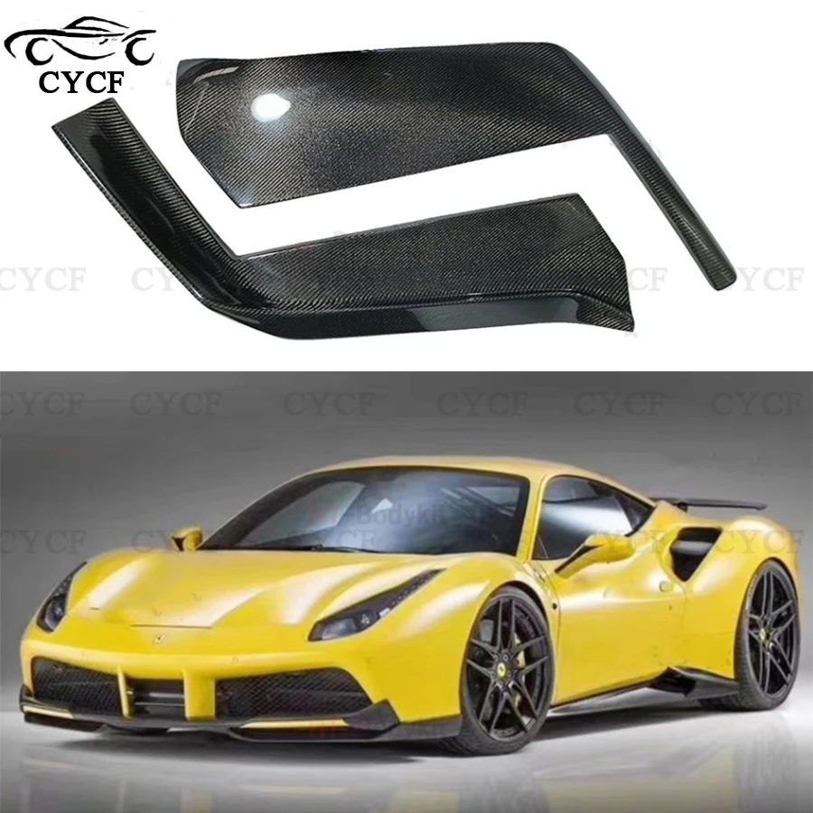 Dry Carbon Fiber Front Bumper Splitter Front Lip for Farrar 488 GTB 2015-2018 Running Model Accessories Body Kits