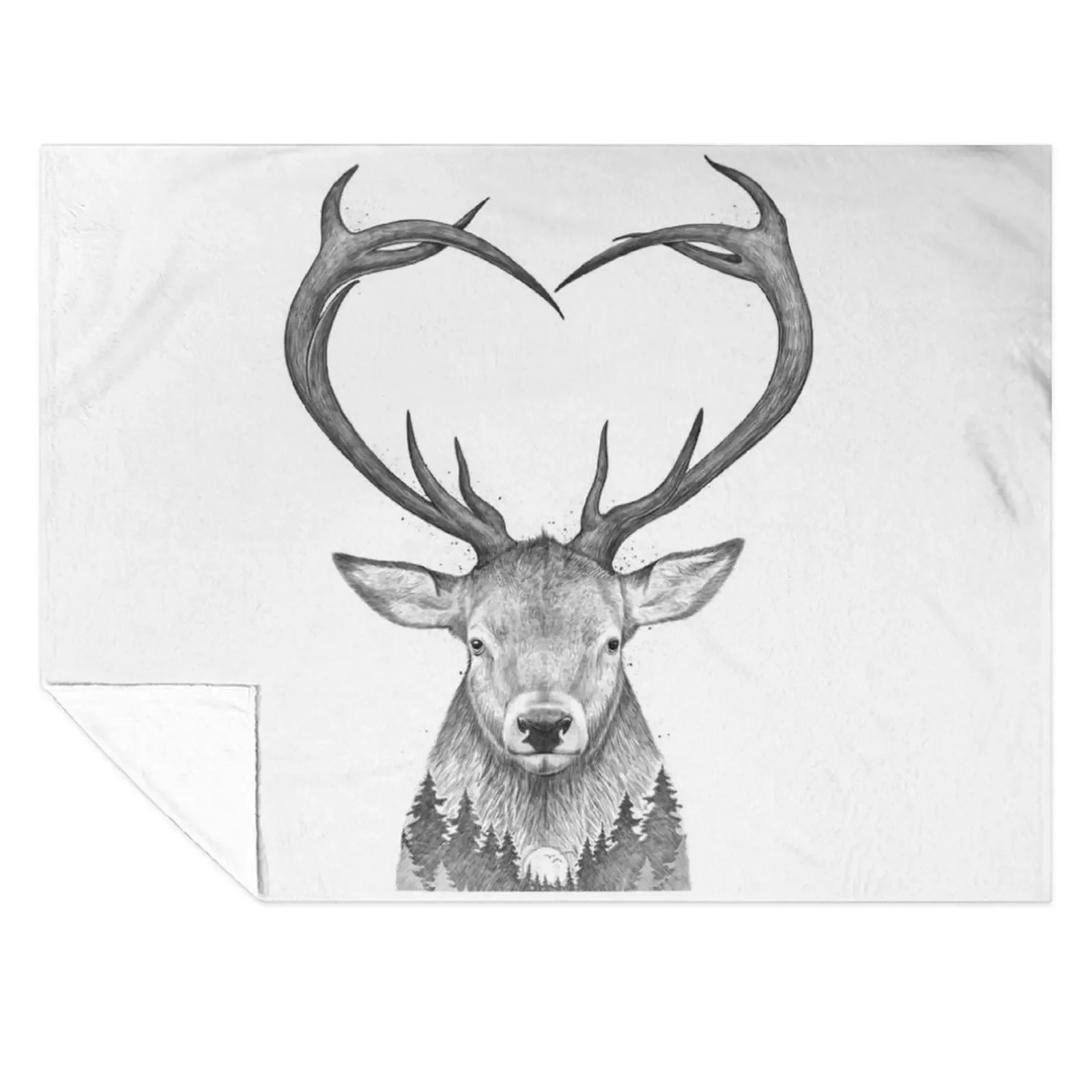 

Deer with heart Throw Blanket Decorative Sofa Soft Sofas sofa bed Blankets