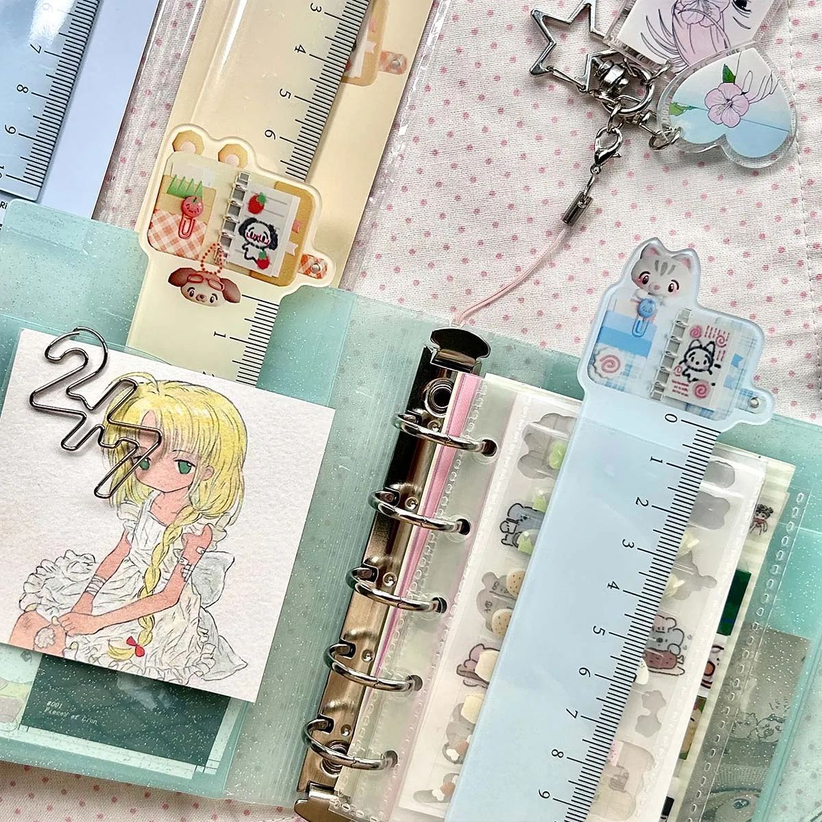 Cute Cat Dog Ruler Decorations Scrapbooking Deco Ruler 10cm High-transparency Scrapbook accessories