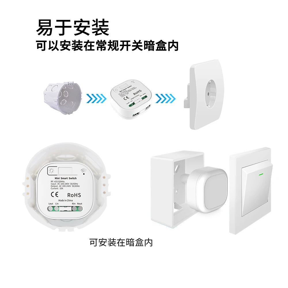 Tuya Smart Switch No Battery Required Push Button Panel Light Switches WiFi Wireless Remote Timing Relay Aleax Wall Switch