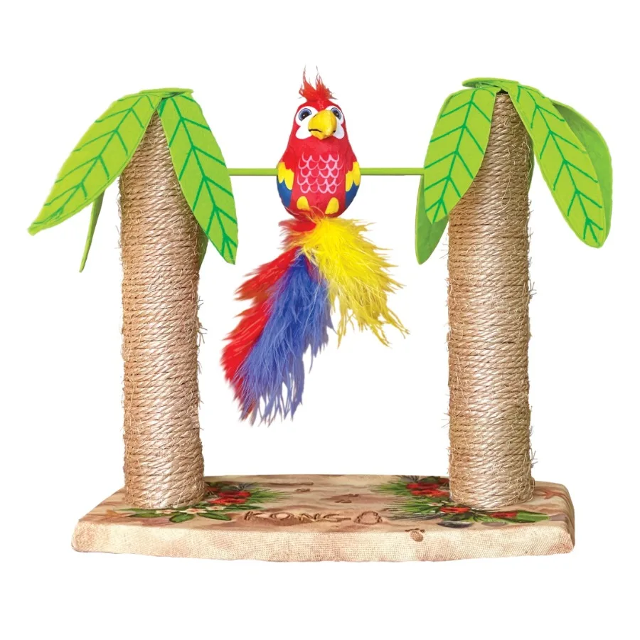 

Игровая площадка Play Spaces Tiki Twirl: игрушка для кошек с функцией царапания и битья, с премиальным североамериканским кошачьим мятным наполнителем.