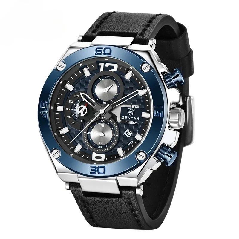

Cross-border new trends are simple, men's quartz wrist watch, small three-pin calendar luminous