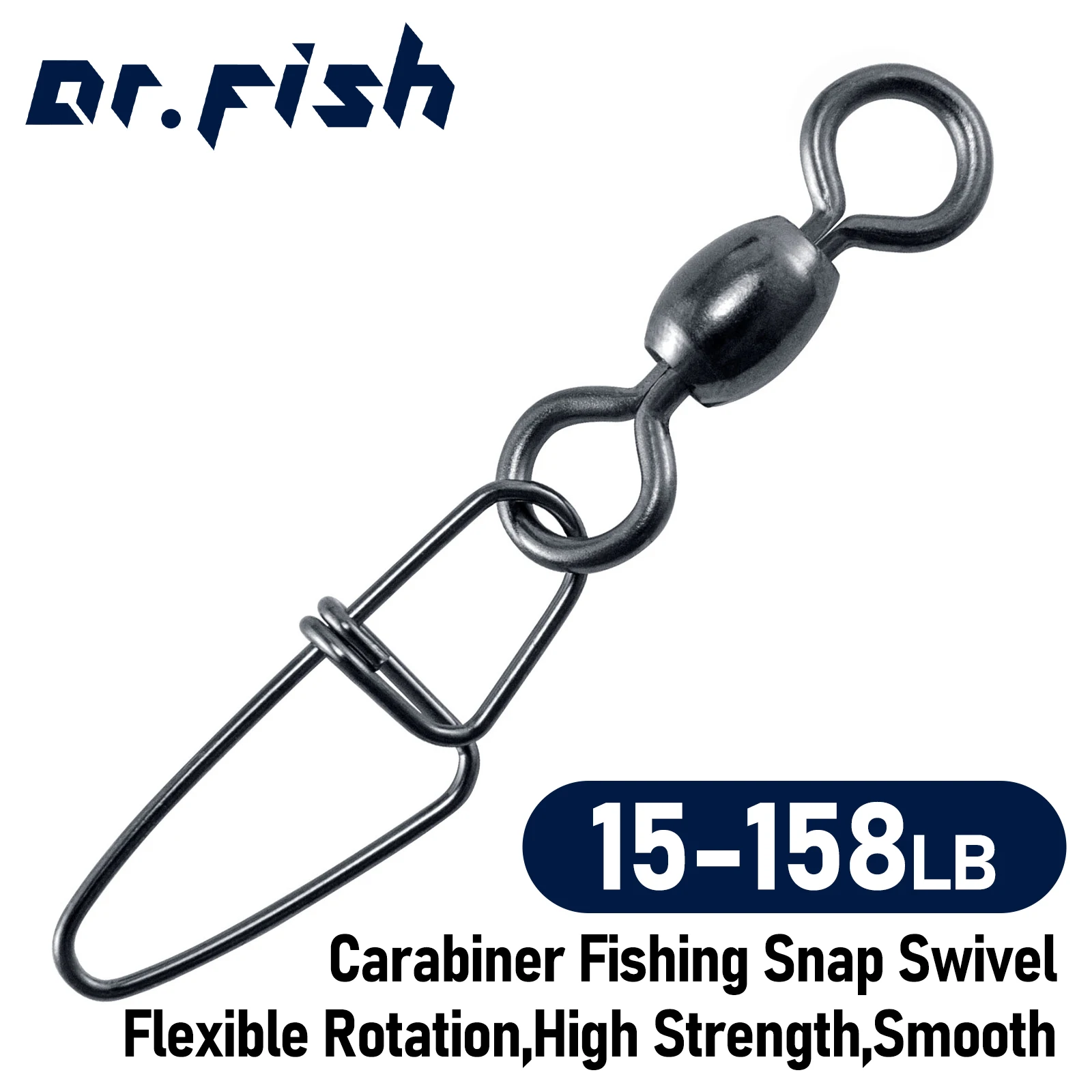 20/40pcs Carabiner Fishing Snap Swivel 18mm-60mm Stainless Steel Fishing Hook Lure Connector Pike Leader Saltwater Freshwater  ﻿