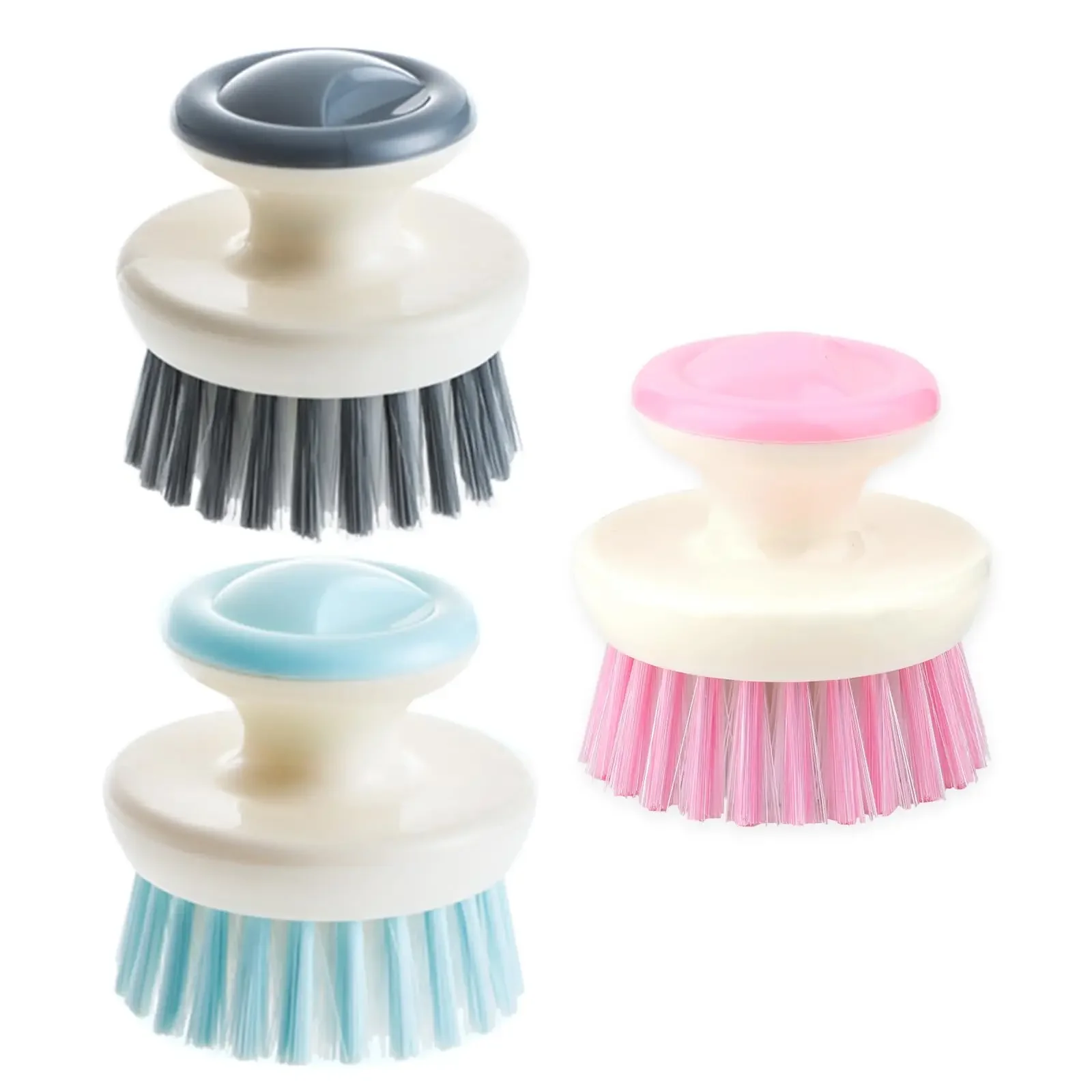 Dish Scrubber With Handle, 3 Pack Kitchen Scrub Brush For Dishes, Sink Cleaning Brush