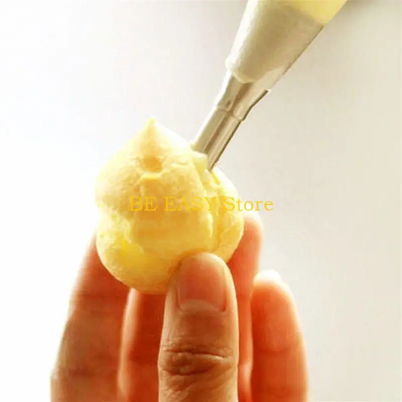 E28F Cream Long Puff Cake Pastry Tools Nozzle Tip Stainless Steel Decorating - Image 3