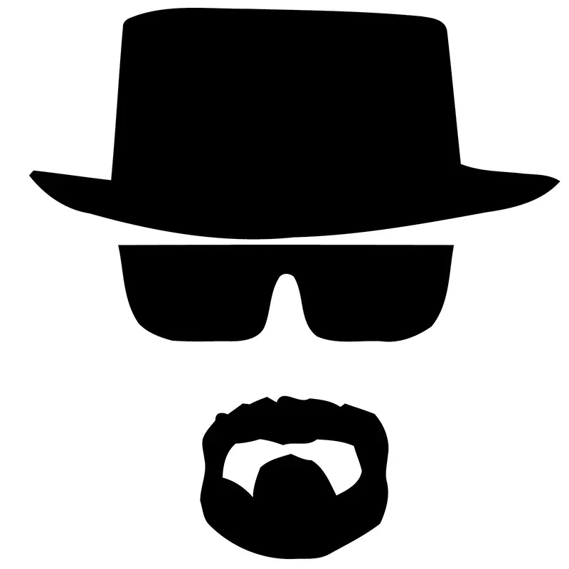 Heisenberg Vinyl Auto Raam Sticker Breken Slechte Walt Witte Kok Grappige Auto Sticker Styling Auto Decoratie, 13Cm