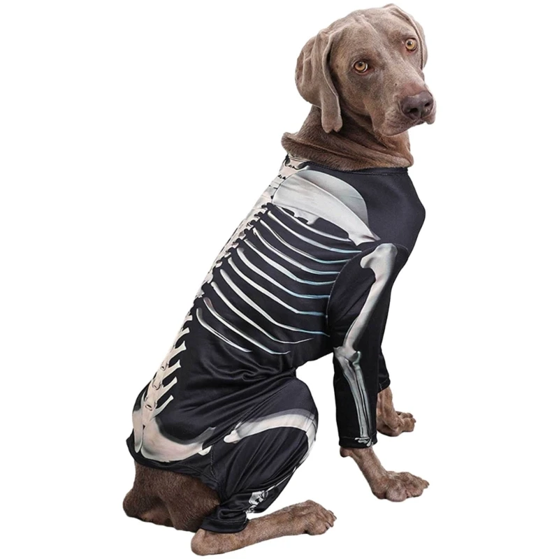 Disfraz Halloween para mascotas, sudaderas con capucha esqueletos, ropa para perros patas, sudadera para