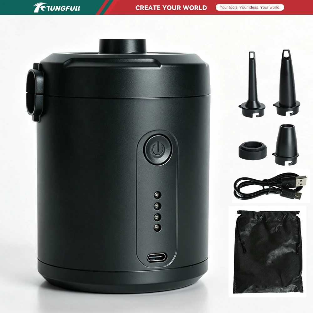 Electric Air Pump Inflator & Deflator 280L/min 5200mAh Battery Rechargeable Portable For PVC Boat Mattress Inflatable Pool Raft