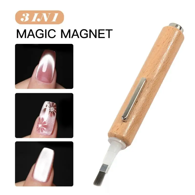

Сильная магнитная ручка 3 в 1, кисть для лака для ногтей, гель «кошачий глаз», магнитная палочка с двойной головкой, инструмент для дизайна ногтей, маникюрный салон