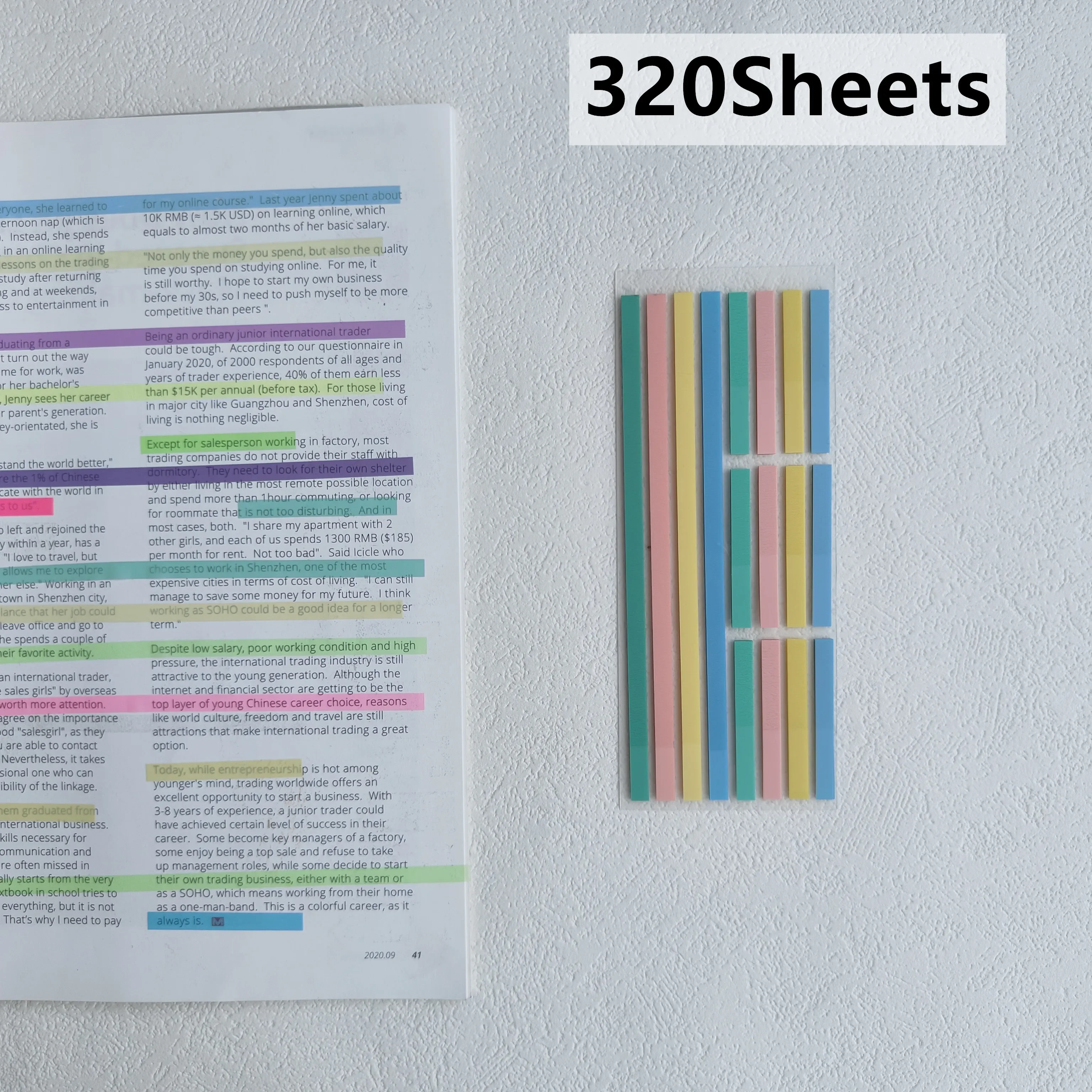 KindFuny 160 Blatt Haftnotizen, transparent, Haftnotizen, Indexregisterkarten, Pfeilflaggen für Seitenmarkierungen, Planeraufkleber, Büro, Schule – Detail 8