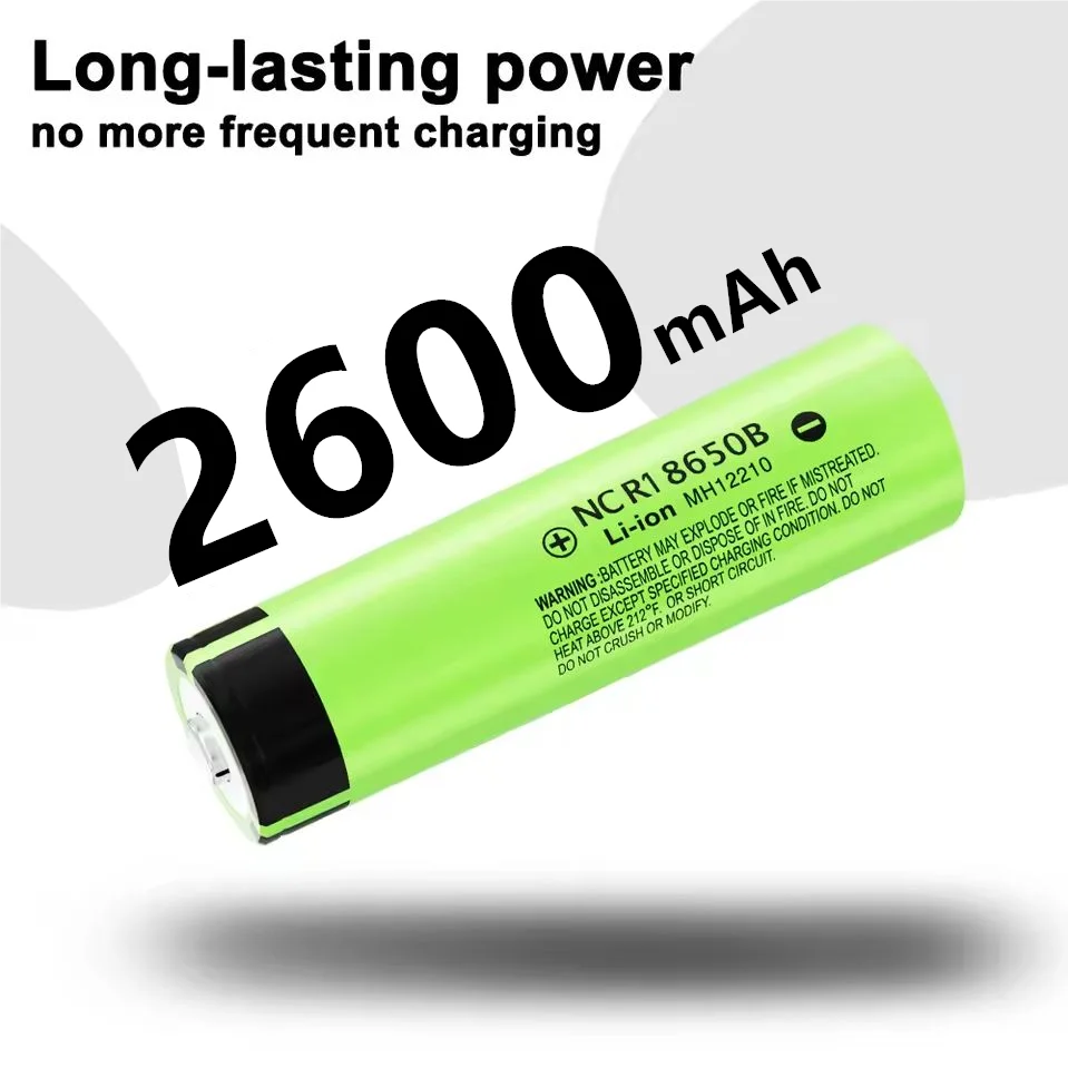 

1-16pcs Daweikala 34B-JT NCR18650B 3.7v 2600mAh 18650 Lithium Rechargeable Battery with Pointed(No PCB) batteries