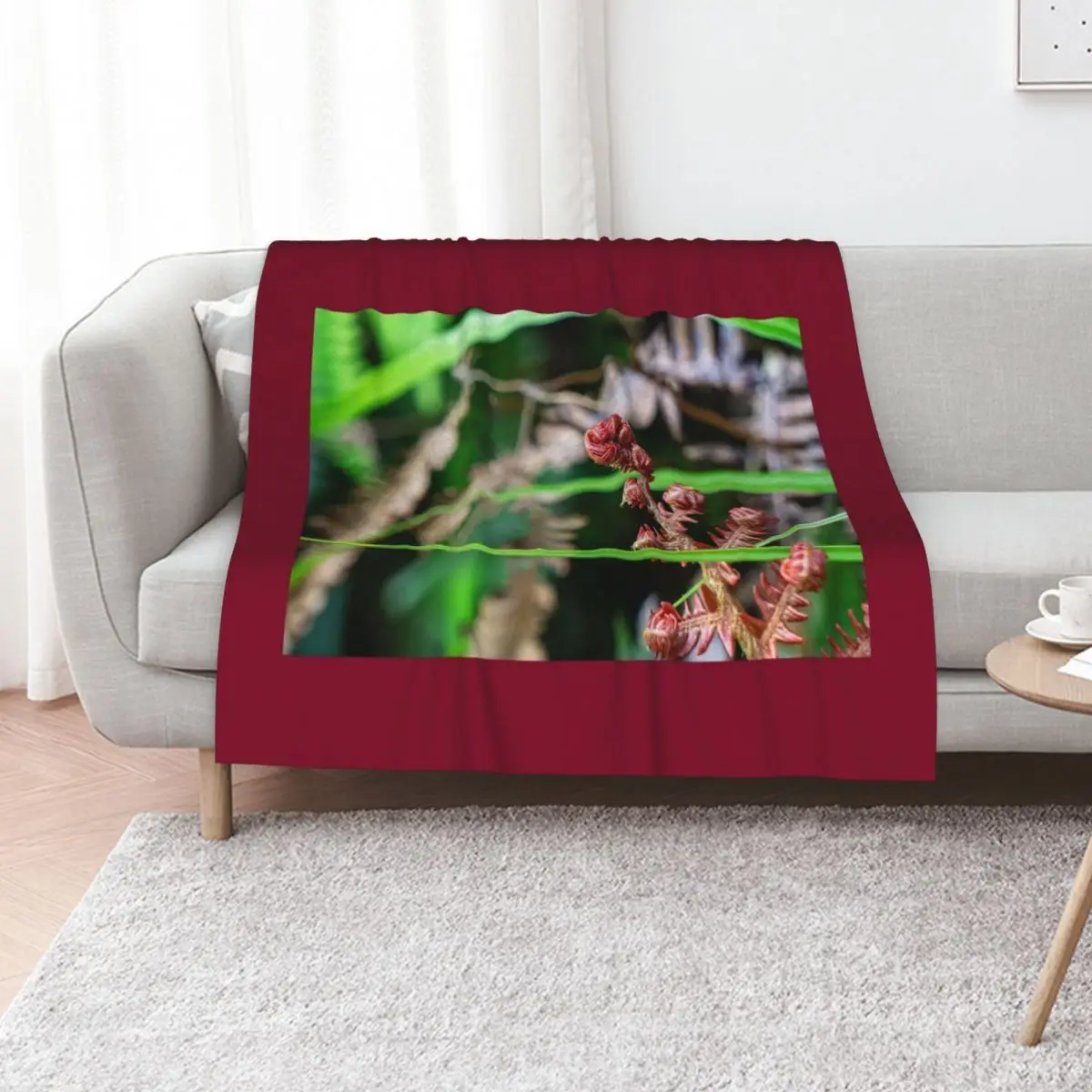 Ama'u Fern Unfurling Throw Blanket Soft Plush Plaid blankets ands Stuffeds Quilt Blankets Sofas Of Decoration Hairy Blankets