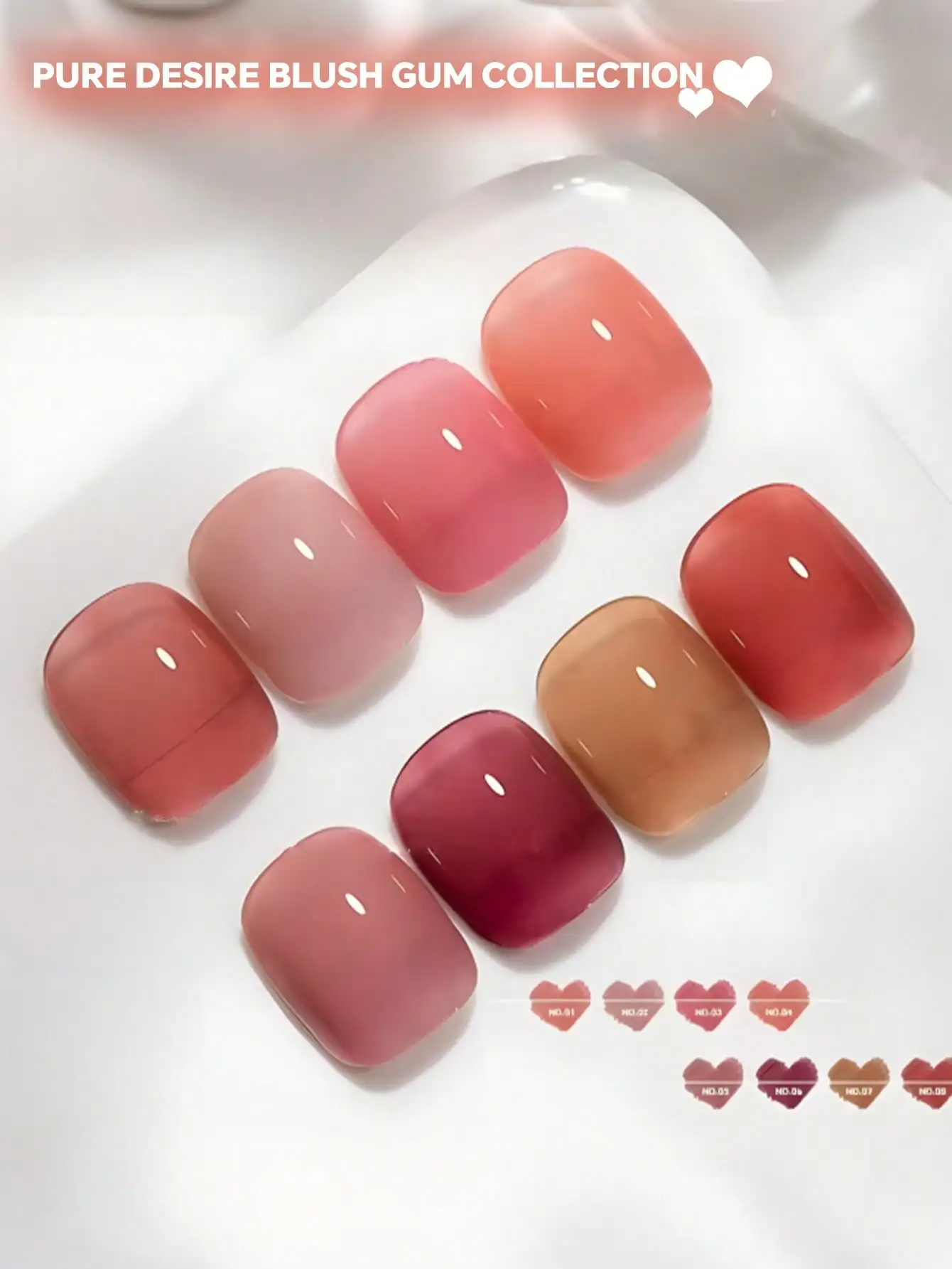 1-8Pcs 15ML Miss Comoy Ice Translucent Jelly Nail Gel, Pure Desire Blush Smudge UV Gel, Salon & Home DIY