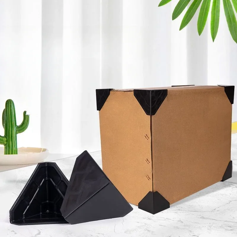 50pcs Cardboard Box Anti-collision Plastic Corner Protector  Packaging Box Furniture Three Sided Right Angle Protective Cover