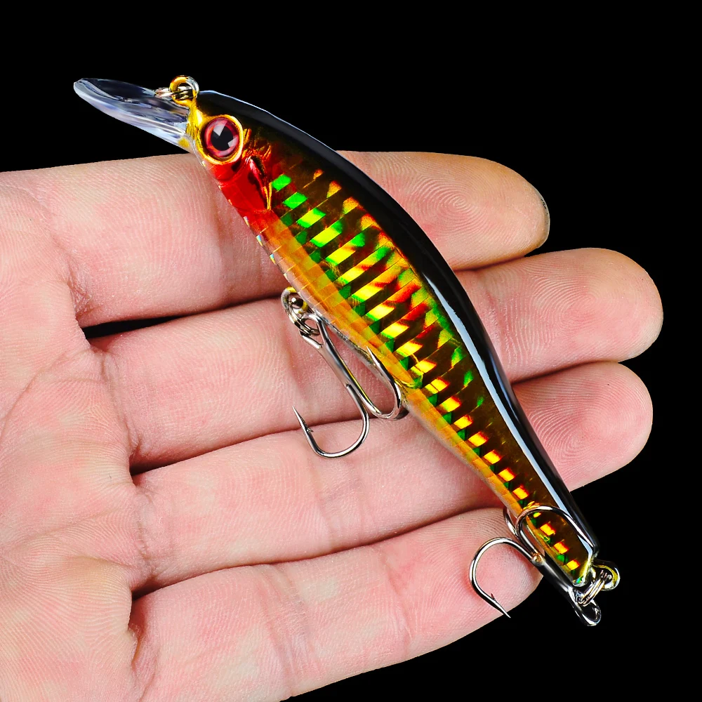 SGYAO Minnow Fishing Lure, Hard Artificial Bait, 3D Eyes, 9.8cm, 11.5g, Sea Crankbait, 1Pc