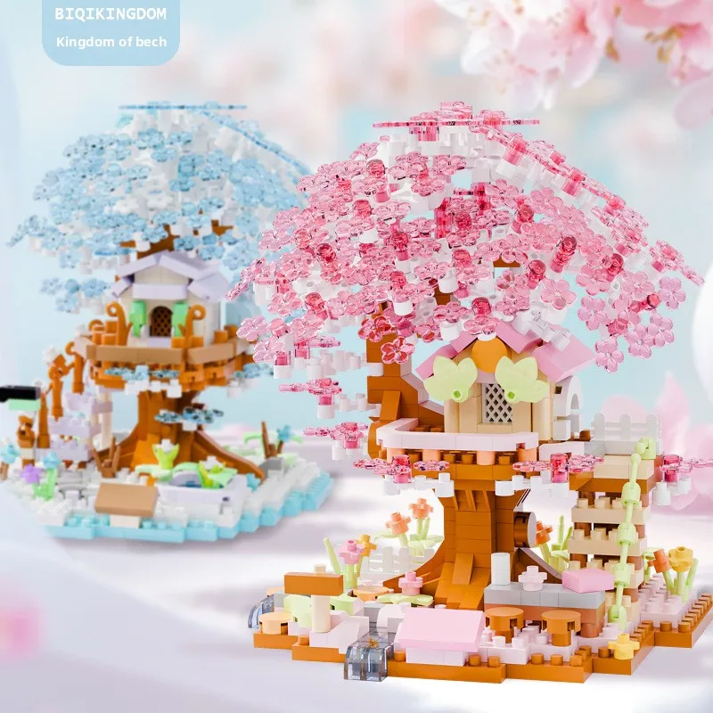 

Блоки для дома на дереве сакуры и вишни | Консервированный цветок своими руками | Детская сборная игрушка в подарок для мальчиков и девочек, креативный декор, образовательный