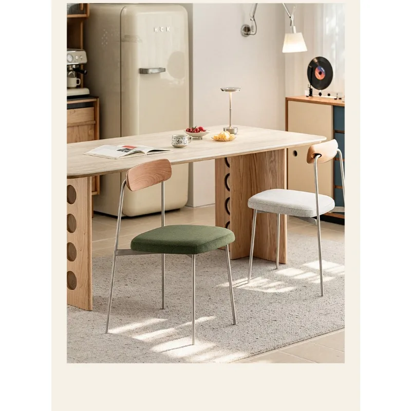 

Furniture Wiener dining chair, solid wood fabric soft bag chair, home dining room back chair