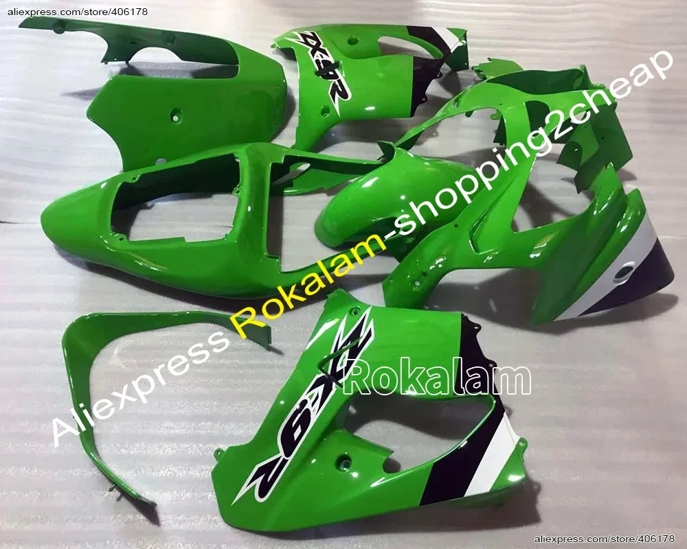 Cheap Fairings Custom All Green For Kawasaki NINJA ZX9R 02 03 ZX-9R 9 R ZX 9R 2002 2003 100% NEW Fairing Kit(Injection Molding)