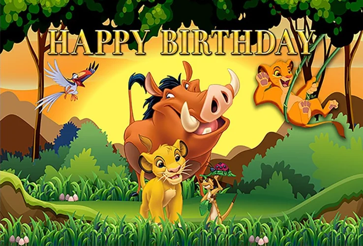 Lion King Backdrop for Birthday Party Supplies Jungle Safari Photo Backgrounds Lion King Birthday Theme Baby Shower Banner