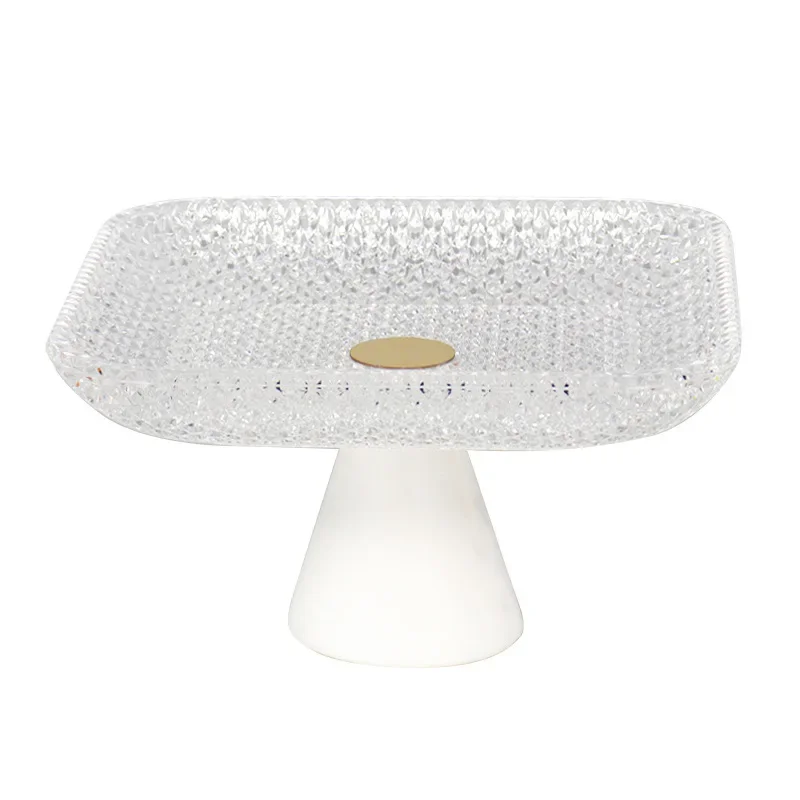 

White large fruit plate, multi-functional storage living room dining room desktop dried fruit snack plate