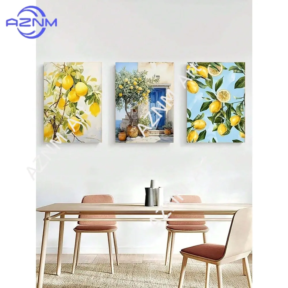 1/3PCS ，Modern European summer scene lemon bedroom living room canvas decoration