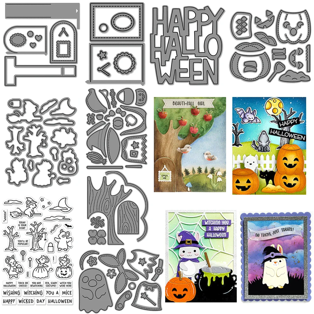Halloween-Serie Kürbis, Geister-Metall-Stanzformen, Prägestanzteile für DIY-Kartenherstellung, Scrapbooking, Bastelbedarf