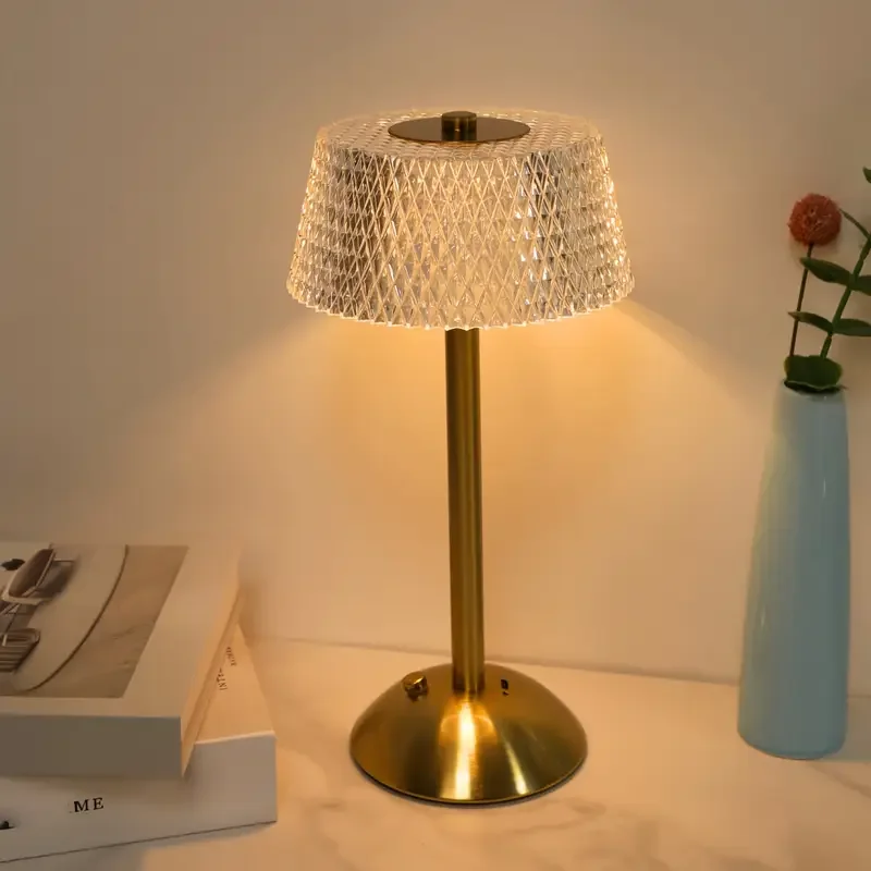 

A Portable Crystal Table Lamp with Touch Three Color Adjustable Dimming and USB Charging Suitable for Home Party Decoration