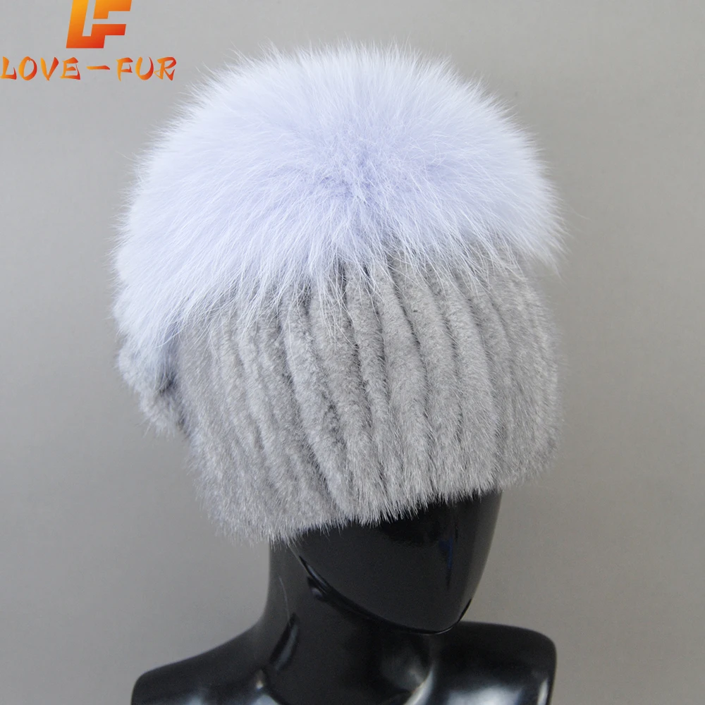 

2025 Hot Sale Brand Women Winter Fur Hats Real Mink Fur Hat Thick Warm Fashion Knitted Fur Beanies Female Good Quality Fur Cap