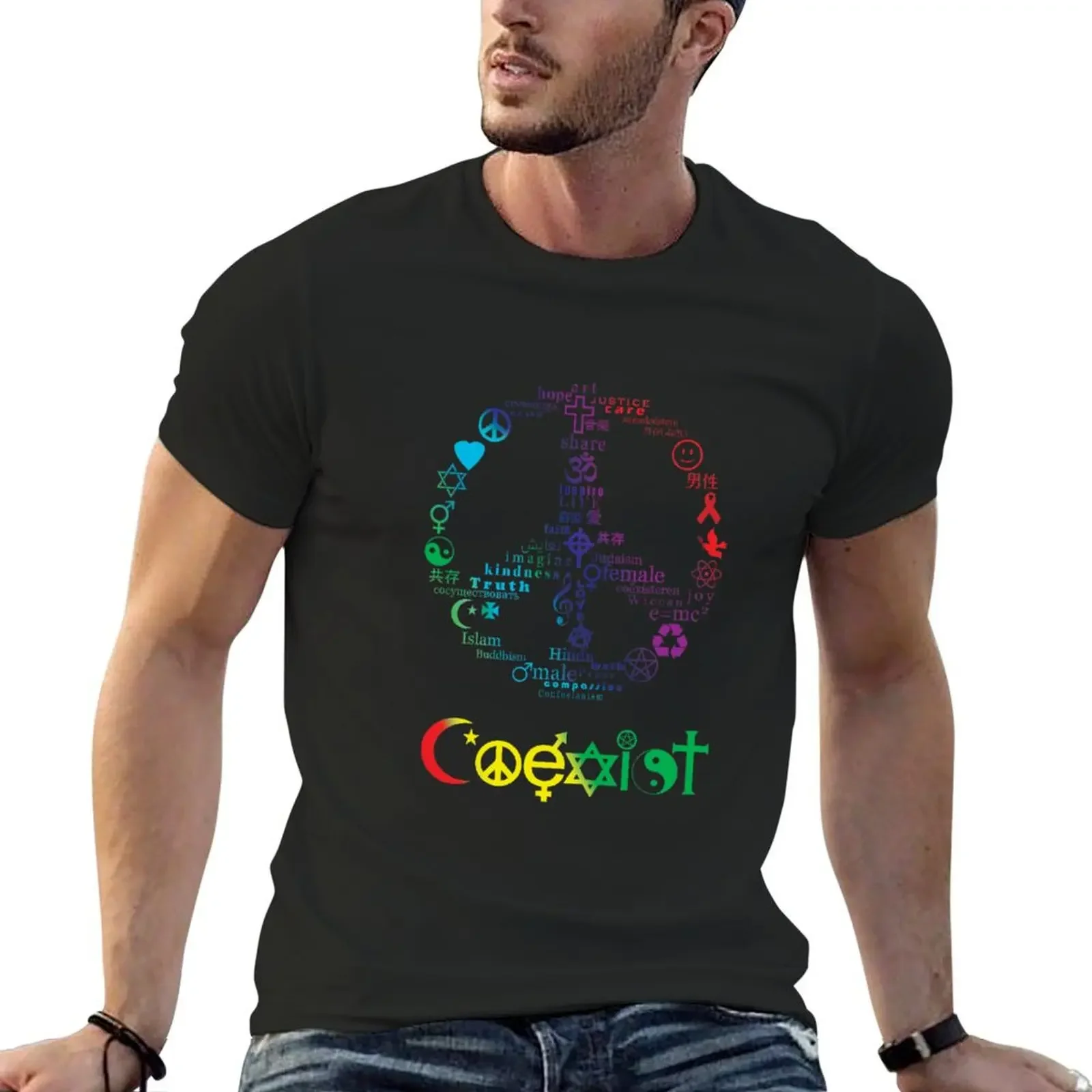 

COEXIST T-Shirt boys whites summer top essential t shirt t shirts for men graphic