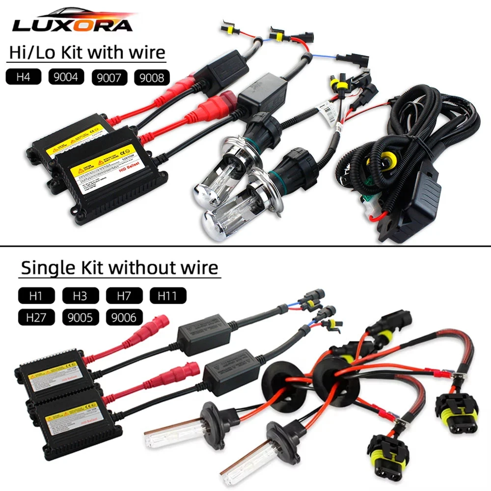 Kit de balasto de 35W y 55W, bombilla de faro de xenón Hid de 12V H7 H1 H3 H11 Hb3 Hb4 9005 9006 880/881, Kit de xenón Hid 4,3 K 6K 8K, reemplaza halógeno