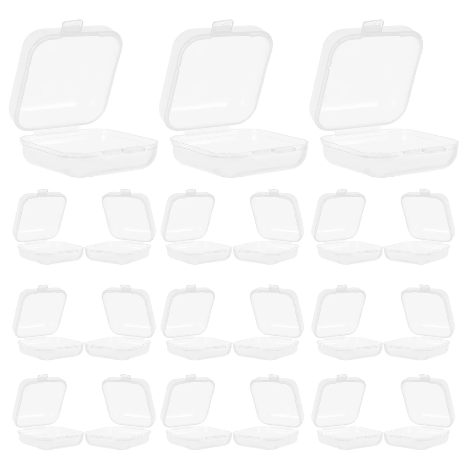 

40Pcs Clear Storage Box Mini Small Plastic Containers Jewelry Organizer Hinged Lid Craft Beads Storage Craft Organizer Box