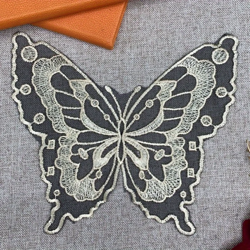 1Pc Lace Fabric Patch Water Soluble Butterfly Patch Embroidery Badge Lace Patch Hollowing Butterfly Sewing Supplies Decorate