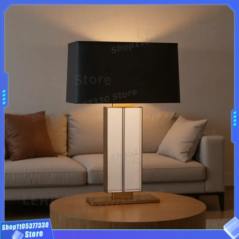 Modern Simple Crystal Table Lamp American Light Luxury Bedside Lamp for Bedroom Living Room Designer Model Room Decorative