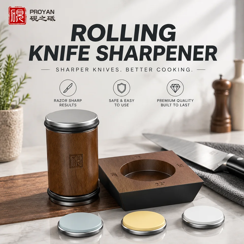 PROYAN Professional Sharpening Stone Roller Type Fixed Knife Sharpener Diamond Ceramic Whetstone DIY Woodwork Tool Grindstone