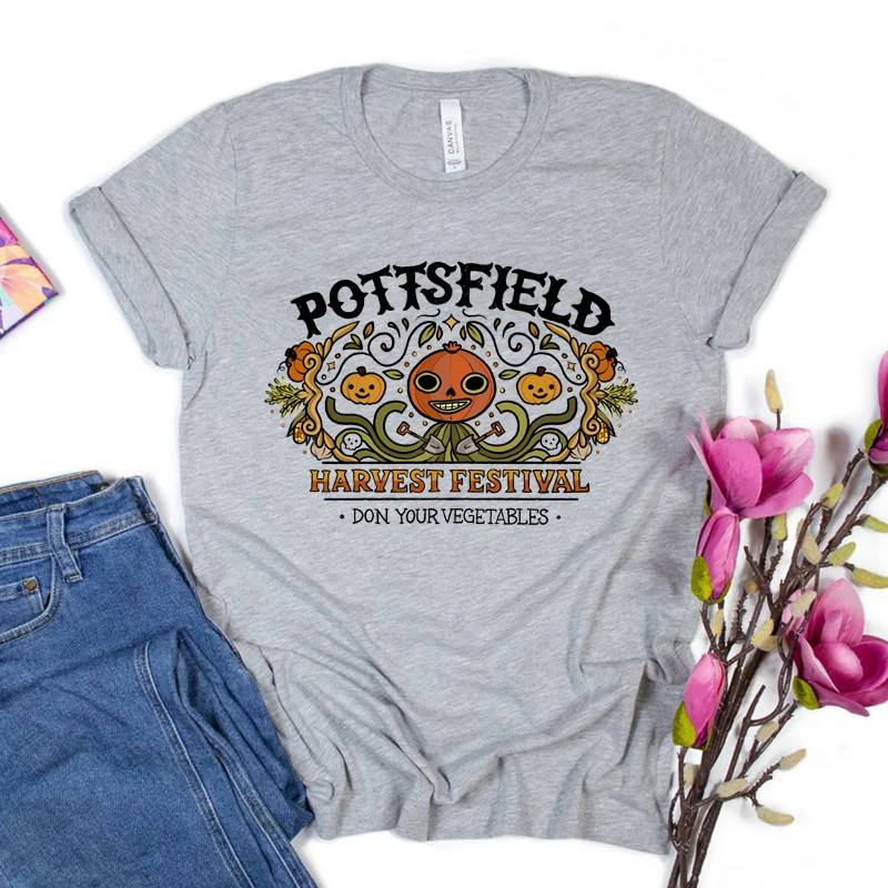 Pottsfield Harvest Festival T-shirt Over The Garden Wall Tshirt Pumpkin Halloween Tees Don Your Vegetables Vintage Graphic Tee