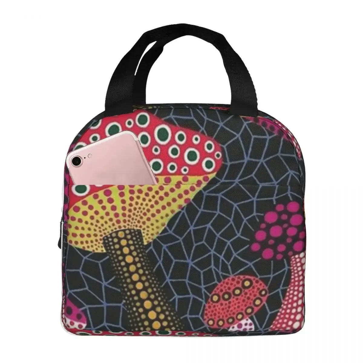 Yayoi Kusama Pop Pumpkin Classic Artists Thermal Insulated Lunch Bag Women Portable Lunch Container for Outdoor Storage Food Box