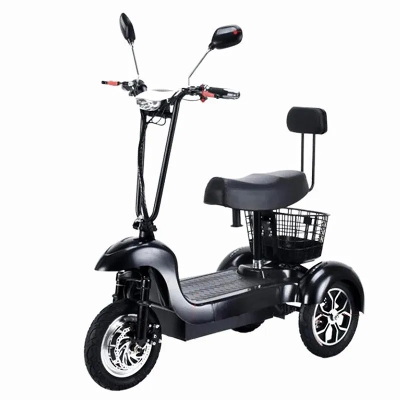 

3 Wheel Mini Electric Adult Tricycle For 2 Person 500W Electric Scooter For Old People With Cargo Basket/USB/Fashion Lamp 35KM/H