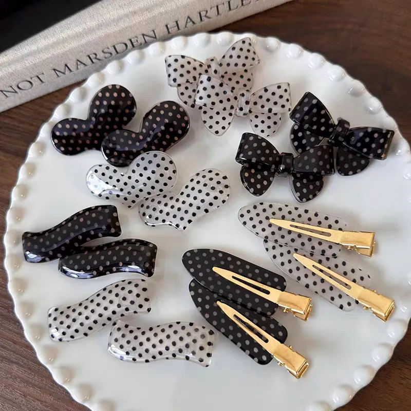 

1/8pcs Polka Dot Hair Clips Hairpins Seamless Snap Clip for Women Girls Fashion Bangs Clip Wedding Daily Party Hair Accessories