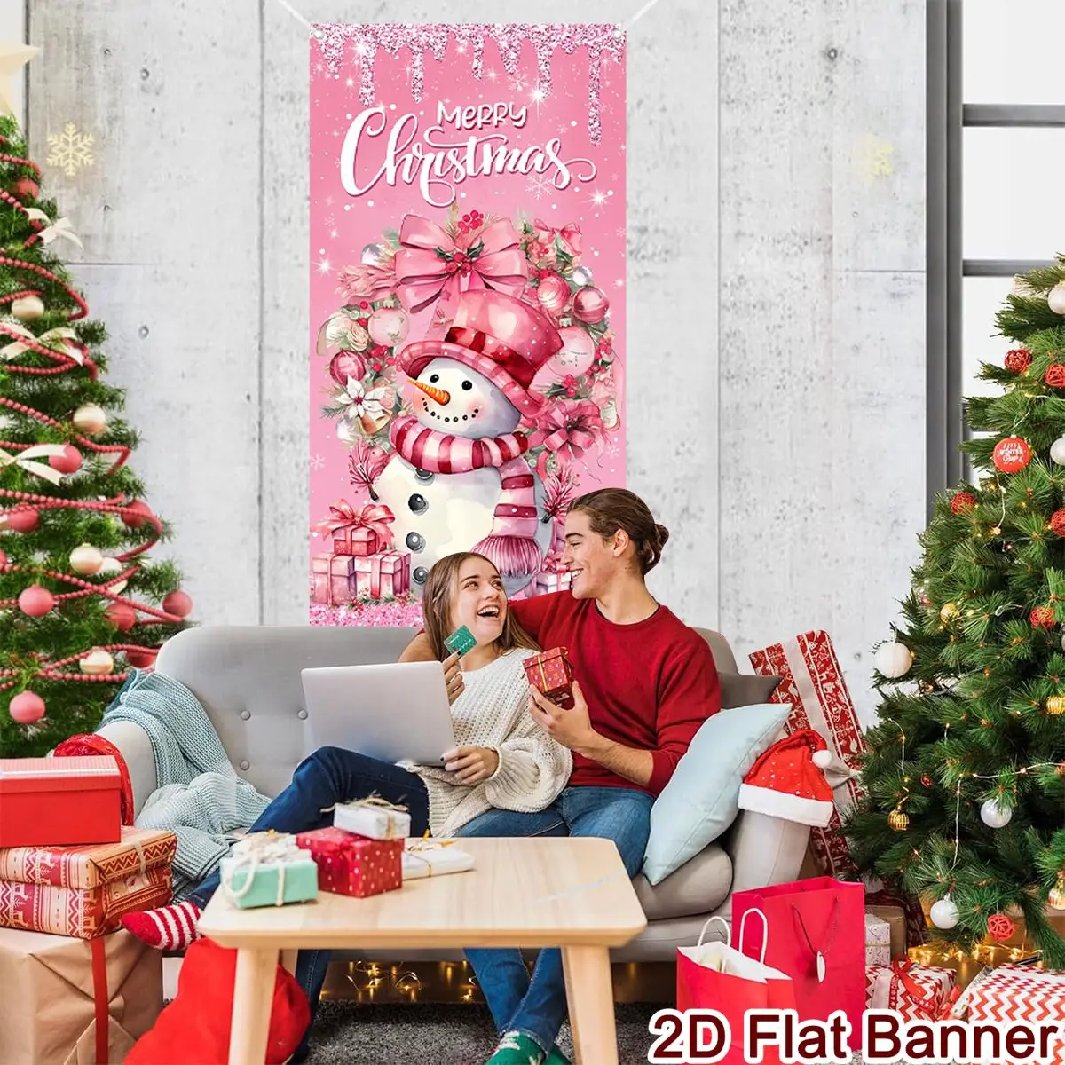 Christmas Door Banner Merry Christmas Decor for Home 2025 Xmas