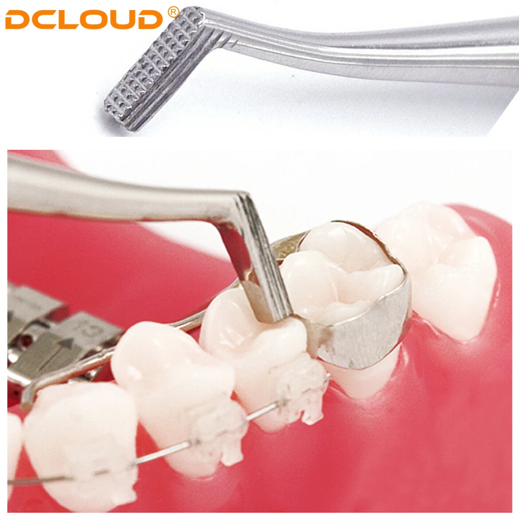 1Pc Dental Orthodontic Band Pusher Seater Molar Ring Push Lift Stainless Steel Bite Stick Seating Serrated Tip Manual Tools