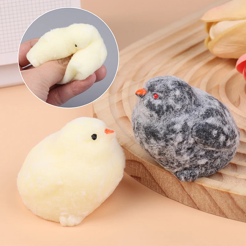 1 adet Kawaii El Yapımı Simülasyon Sarı Tavuk Sıkma Sıkma Oyuncaklar Silikon Tavuk Civciv Yetişkin Çocuk doğum günü hediyesi Oyuncak