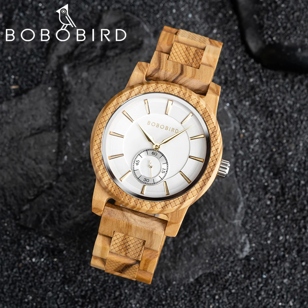 BOBOBIRD Wooden Watch Top Fashion Casual Clock Quartz Wristwatch Engraved Custom Logo Man Watches best man Gift Wood Box