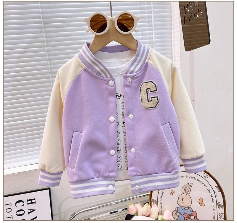

Kids Baseball Jackets Cartoon Buttoned Coats Spring Fall Thin Windbreaker Anime Outerwear Children Clothes Gift