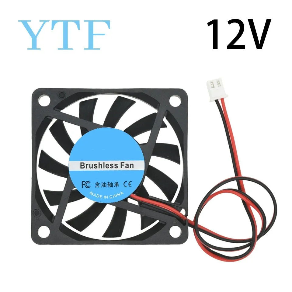 60*10mm 6010 With 6CM XH2.54-2 Graphics Card Fan Cooling Fan 5V 12V 24V 0.1A With 2pin For 3D Printer Raspberry  PI Fan